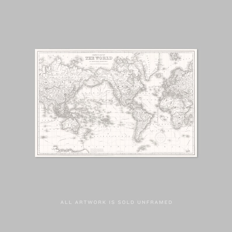 World Map Print Nursery World Map Art Print Map of the Etsy Canada