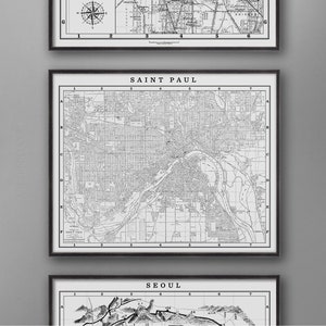 CITY MAP of Saint Paul - Vintage St Paul - Old St Paul Map - Street Map Saint Paul - Map of St Paul Minnesota - Large City Map of St Paul MN