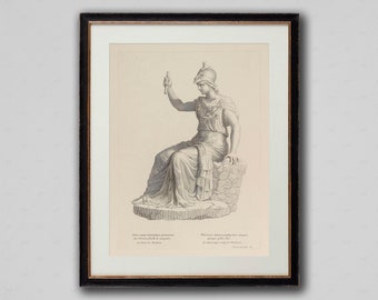 Versailles Statue Engraving Art Print: French Renaissance Decor