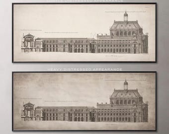 Versailles Elevation Print: Circa 1756 Vintage French Interior Art