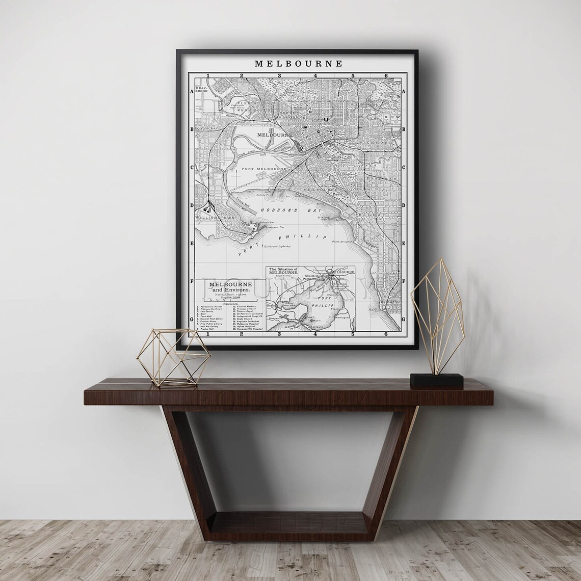 Vintage Melbourne Australia Map Print: Detailed City Street Map - Etsy