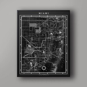 Miami City Map Print, Vintage Miami Map Artwork, Circa 1900s Lithograph Map of Florida Giclee Art, Coral Gables Map, Miami Beach, Fort Myers