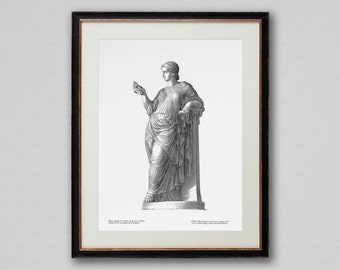 Statue Engraving Art #1 - Figure Drawing Print - Classic Art - Vintage French Decor - Versailles Art - Roman Art - Wall Gallery Print