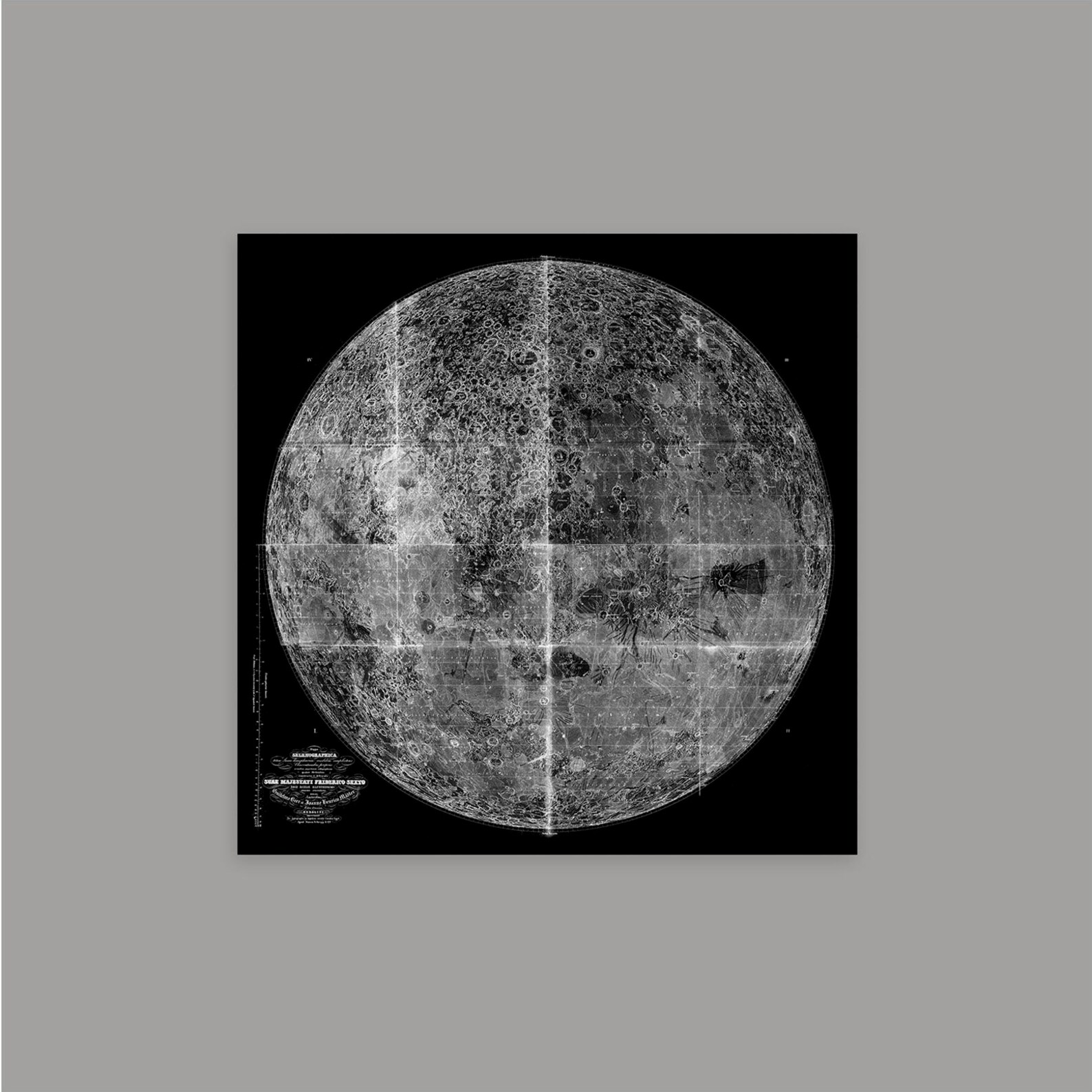 LUNAR MAP of the MOON Moon Map Lunar Surface Map of the Etsy