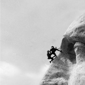 George Washington Art : Mount Rushmore Print Gutzon Borglum Mount Rushmore Repair 1932 Americana Art Presidential Art American Art image 3