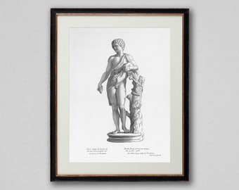 Classic Art Illustration Print #3 - 19th C Fine Art - Male Figure Drawing Art - Gallery Wall Art - Palace of Versailles - Vintage Figure Art