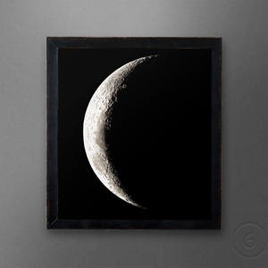 1896 MOON PHOTOGRAVURE PRINT, Lunar Phase 6, Moon Phase Art, Crescent Moon, Vintage Moon Print, Constellation Art, Astronomy Decor, Moon Art