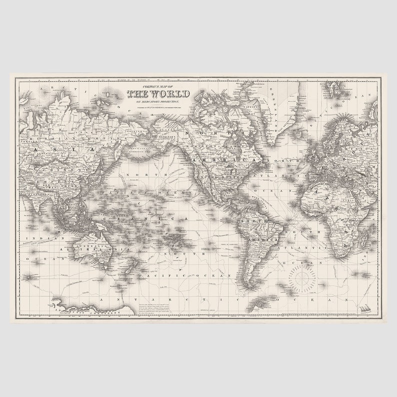 World Map Print Nursery World Map Art Print Poster World Etsy Canada