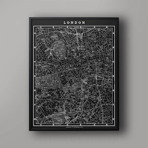 London Map, 1900s Lithograph Map Vintage London, Giclee London Map Print, London England Map, Vintage London Map, City of London, Old London