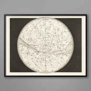 Constellation Map, Celestial Map, Star Map, 19TH C. CONSTELLATION MAP, Star Chart, Sky Map, Astronomy Art, Celestial Chart, Star Guide