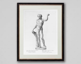 Vintage French Statue Wall Art #5 - Versailles Art - Sculpture Art - Classical French Art - Male Figure Art - Masculine Artform Print