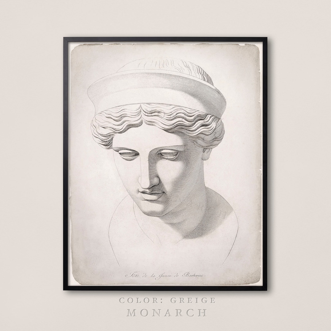 18th C. GREEK STATUE Print Engraving 2, Vintage Volpato Art, Statue