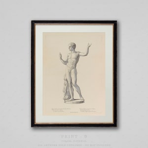 French Statue Art Print: Vintage Medieval Decor, Cabinet du Roi
