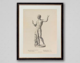 French Statue Art Print: Vintage Medieval Decor, Cabinet du Roi