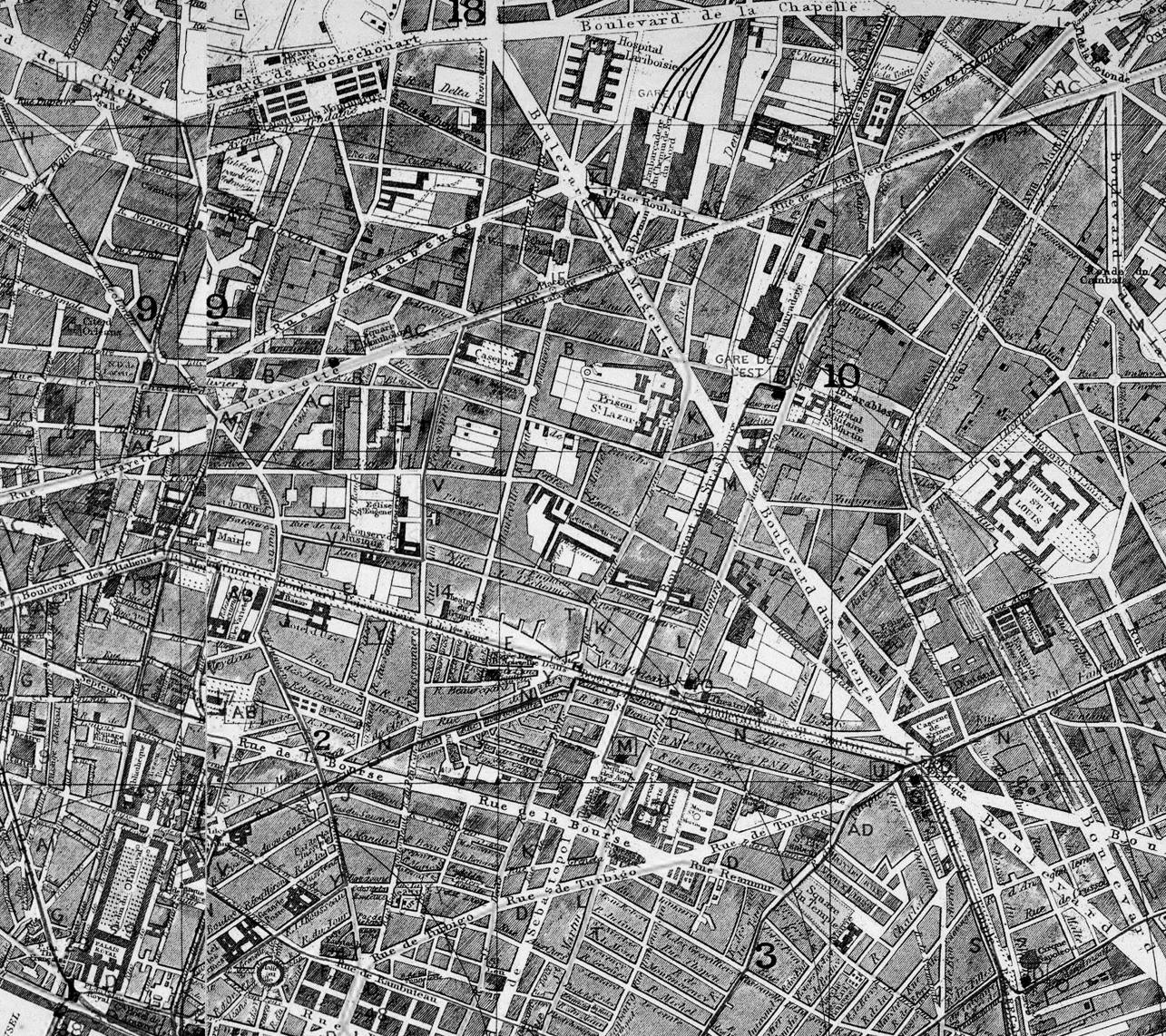 CIRCA 1883 LETTS MAP of Paris Vintage Paris Map Paris Map Etsy Canada