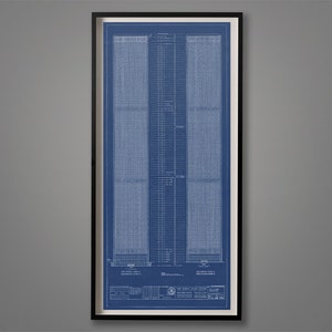 World Trade Center Blueprint Art Print: Vintage NYC Architecture