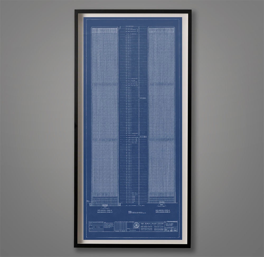 World Trade Center Blueprints Vintage Architecture Wtc Etsy