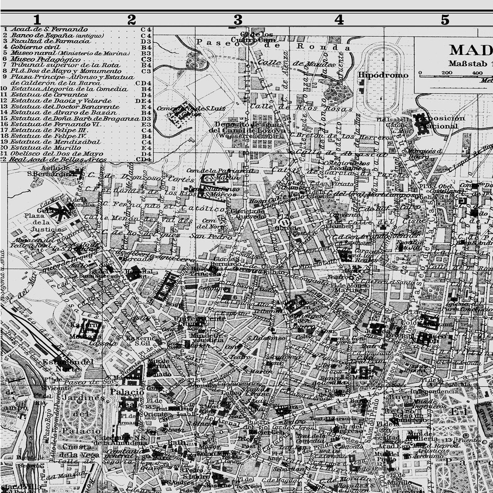 MADRID City Map Vintage Madrid Spain Street Map Print of - Etsy