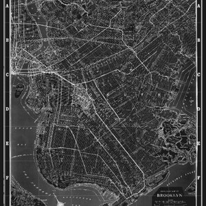 Brooklyn Map Print Art, Vintage Brooklyn Wall Art, Kings County, Brooklyn Heights, Prospekt Park, Flatlands, DUMBO, Bedford Stuyvesant image 3