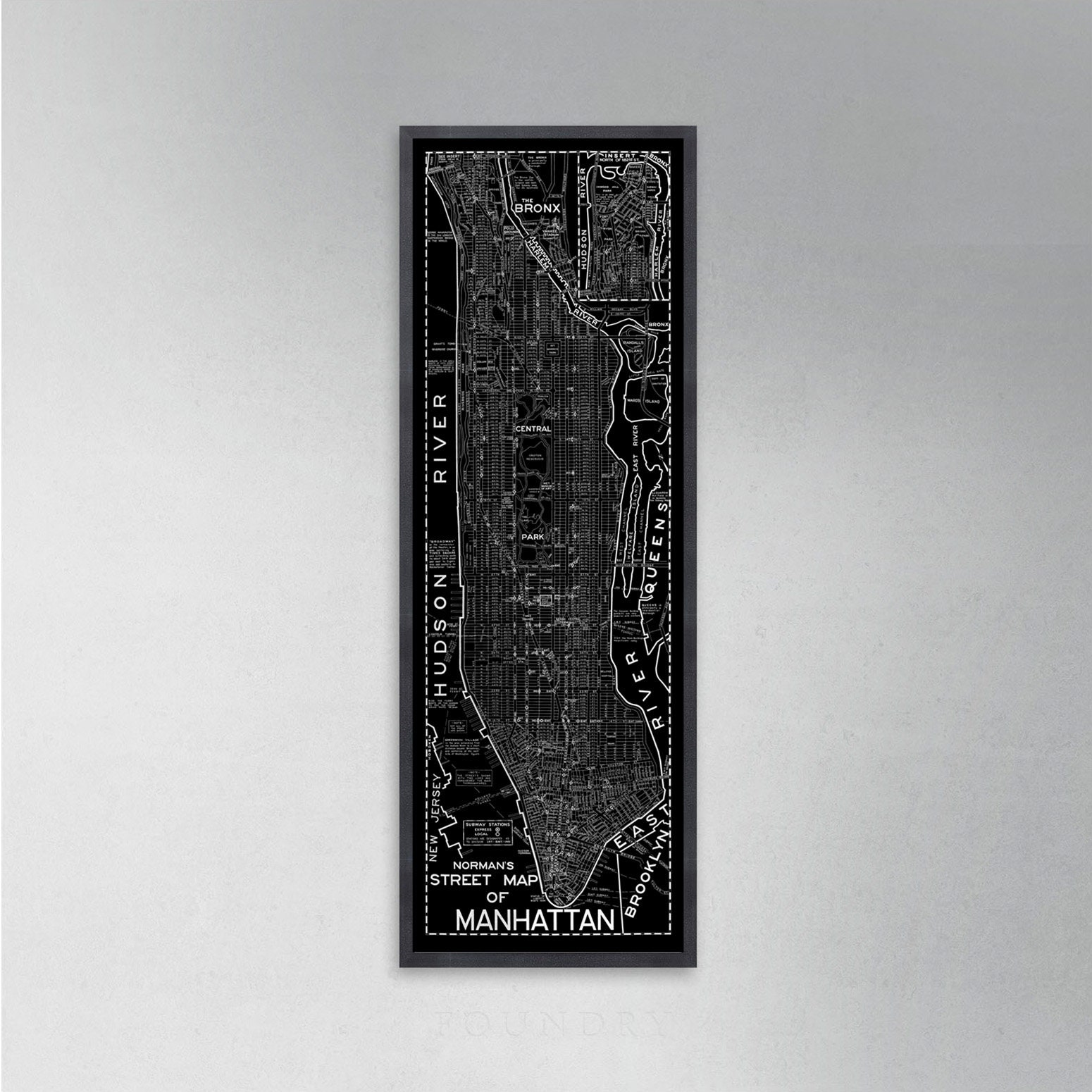 Manhattan Street Map Print Vintage NYC Detailed Map of New - Etsy