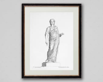 Renaissance Statue Print: French Line Form, Divine Feminine Art