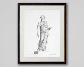 French Renaissance Art #7 - Classical Antiquity Art - French Line Form Print - Vintage Colonial Art - Divine Feminine - Gallery Wall Decor