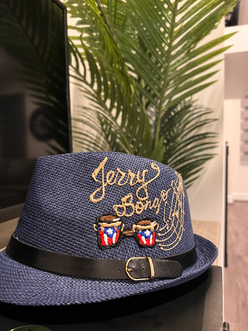 Hand Painted Fedora Customized Puerto Rico and More by Izis La - Etsy