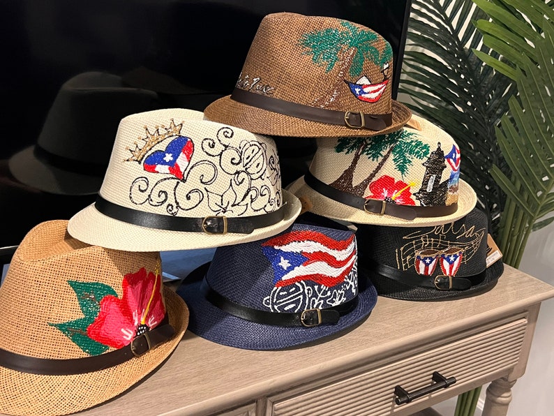 Hand Painted Fedora Customized Puerto Rico and More by Izis La - Etsy