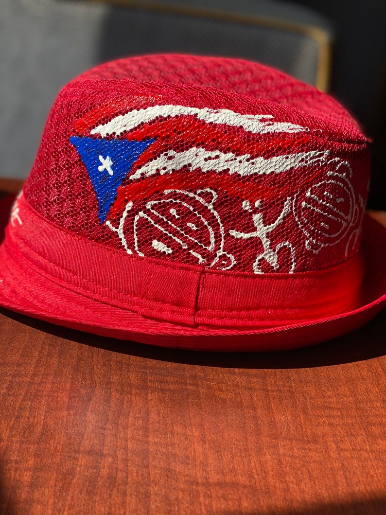 Hand Painted Fedora Customized Puerto Rico and More by Izis La - Etsy