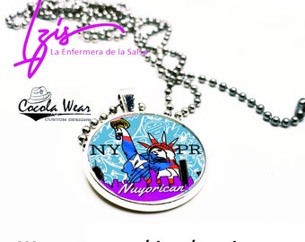 Puerto Rico NUYORICAN New York Boricua necklace  unisex