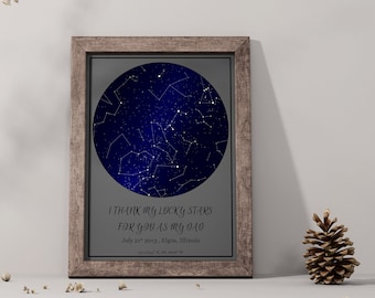 Personalized Dad Gift from Daughter, Night Sky Father Daughter Print, Christmas Gift for Dad, Father Day Gift from Daughter to Father Gift