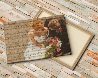 Cotton Anniversary Gifts for Couple, Music Notes Sheets PRINT or CANVAS, Music Notes Art Gift, Custom Song Music Sheets, Music Notes Canvas