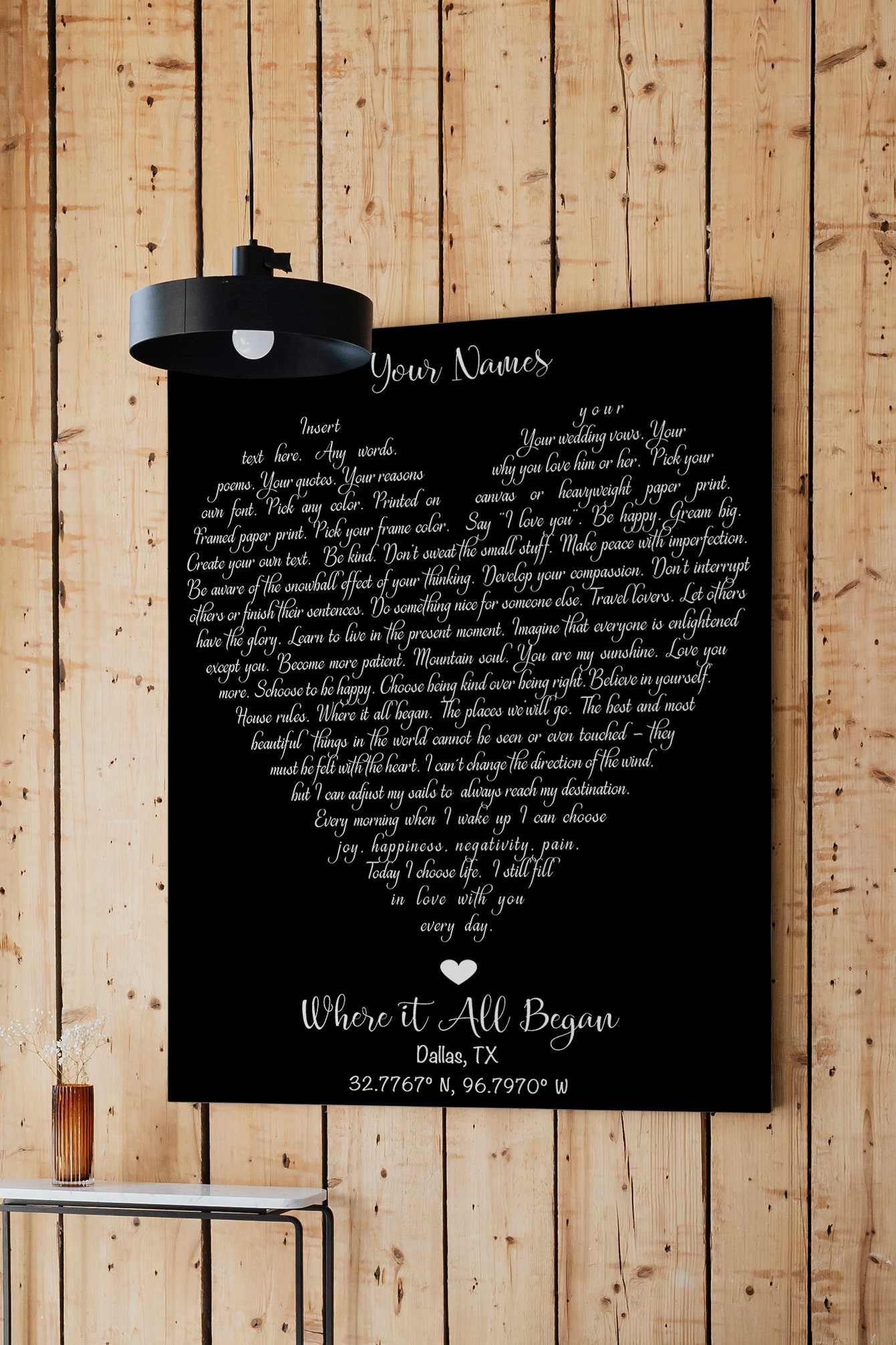Framed Song Lyrics Wall Art Unique Wedding Gift For Couple Etsy