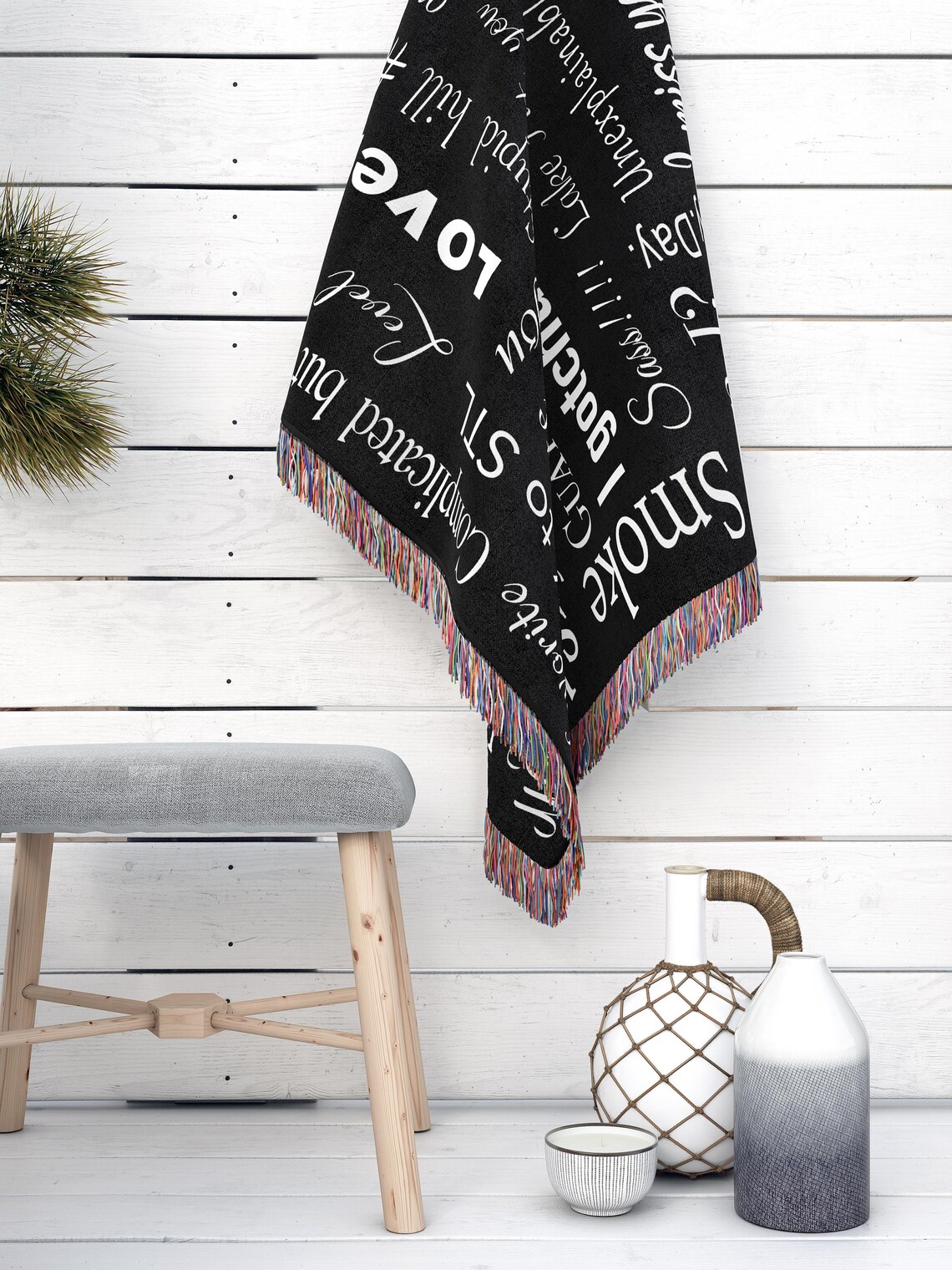 Personalized Word Art Blanket Custom Word Art Collage Woven Etsy