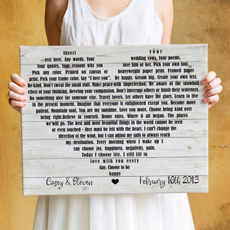 Custom Song Lyrics Wall Art Wedding Song Lyric Art Song Etsy