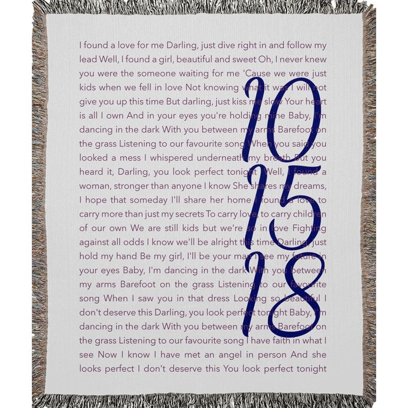 Cotton Anniversary Gifts For Wife Cotton Blanket Wedding Etsy