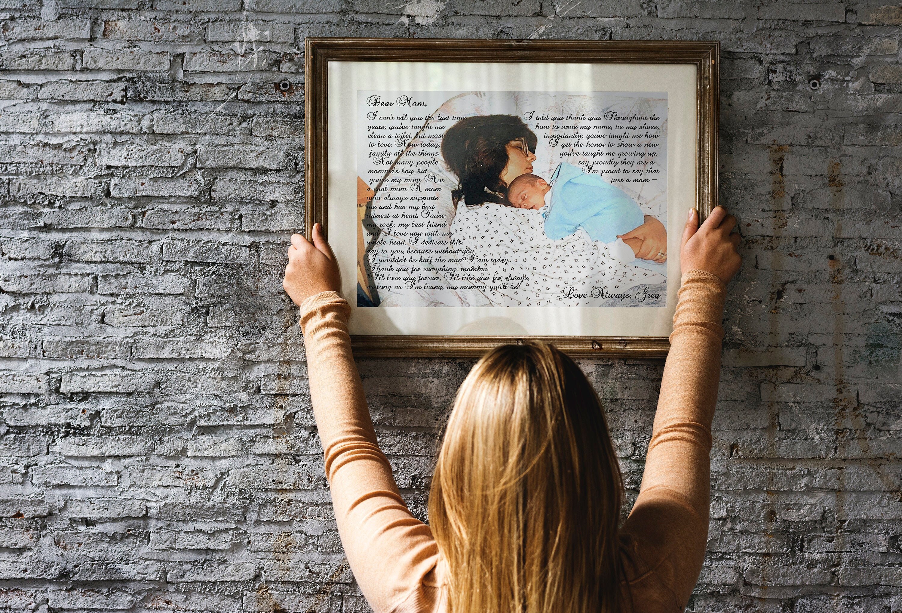 Cadeau Personnalisé de Jour Mères Fille, Cadeau Pour La Mère Mariée, Toile Photo Fille Mère, Maman, 