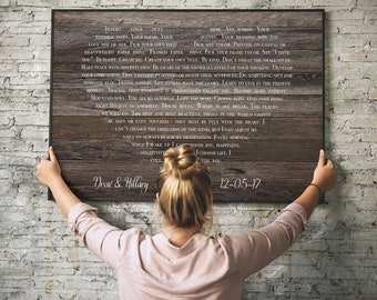 Personalized song lyric wall art, custom wood signs, music gift for him, farmhouse signs, sentimental gifts for husband, first anniversary