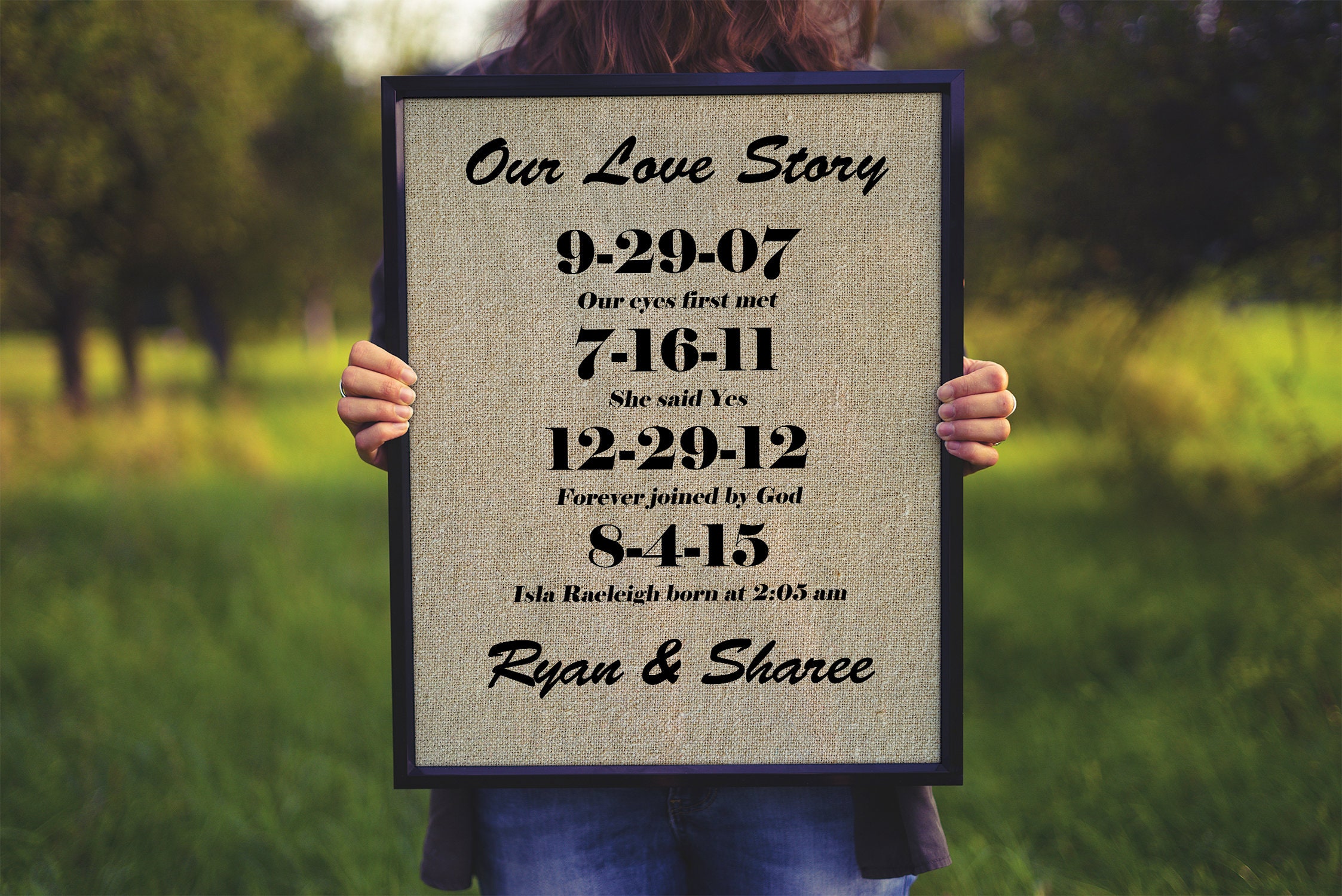 Personalized What A Difference A Day Makes Burlap Print Etsy