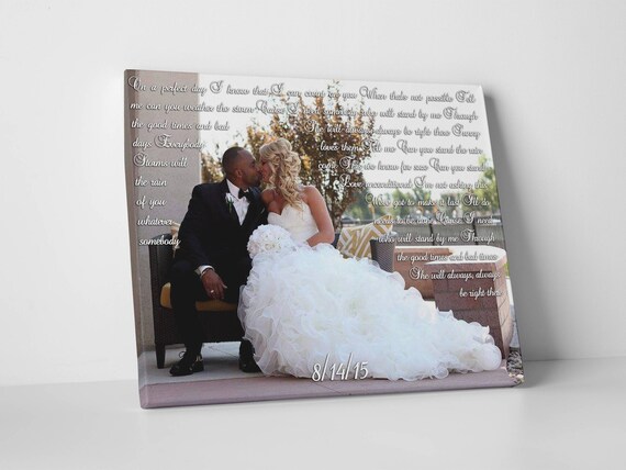 First Dance Song Lyrics On Canvas Gift For Her Wedding Photo Etsy