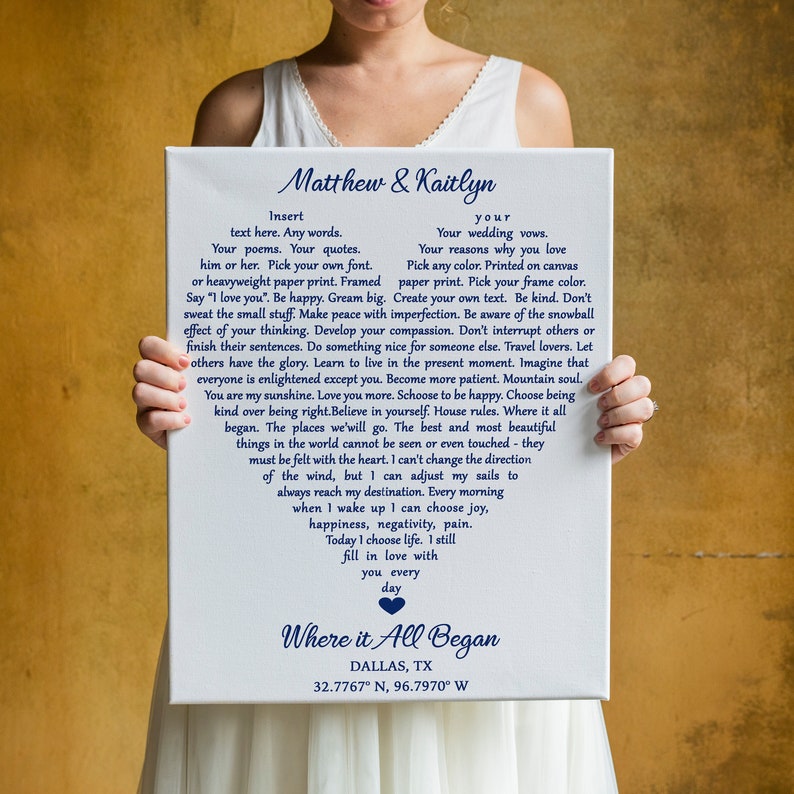Framed Song Lyrics Wall Art Print Wedding Gift for Couples Etsy