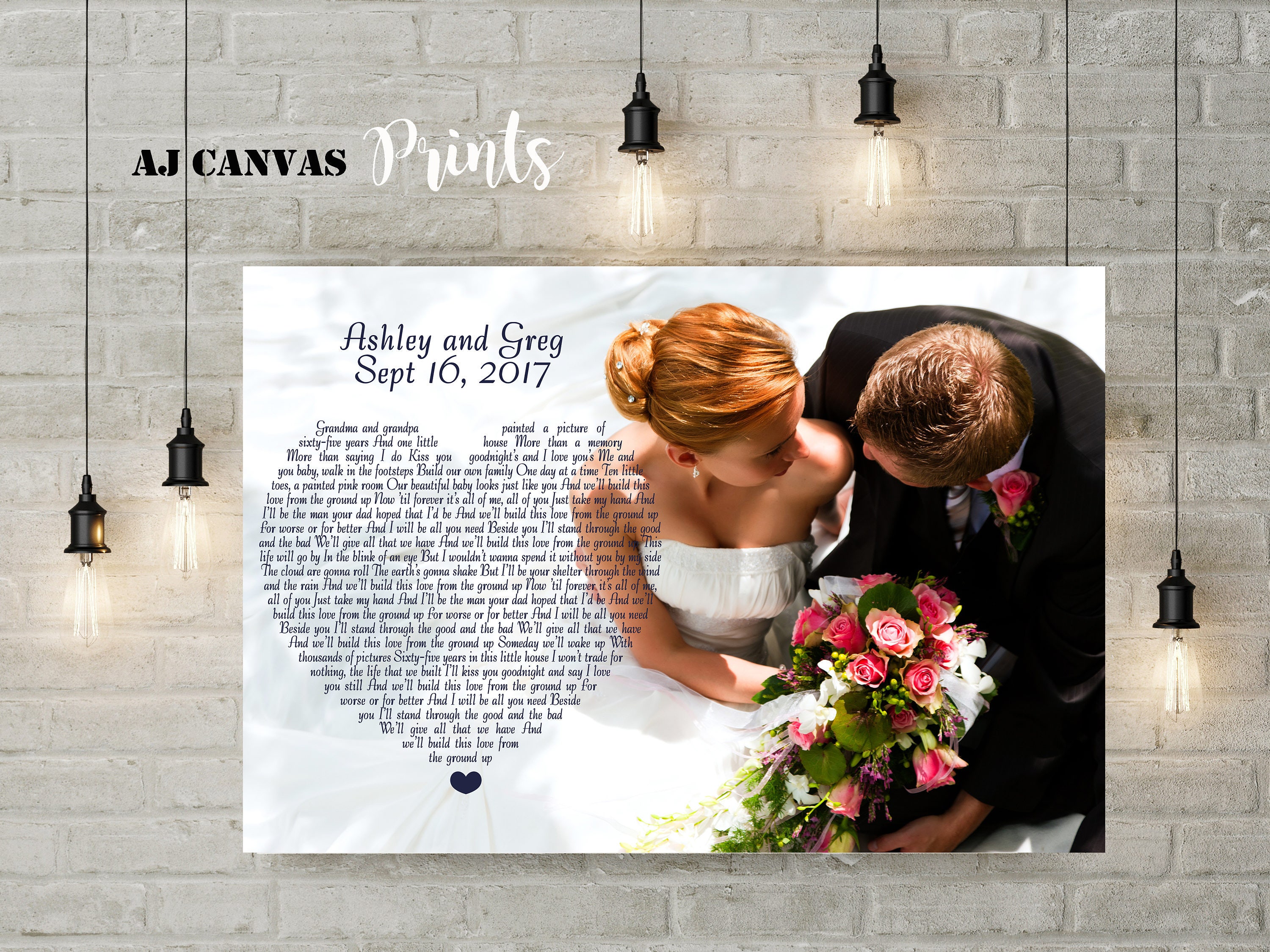 Personalized Meaningful Wedding Gifts First Dance Song Words | Etsy
