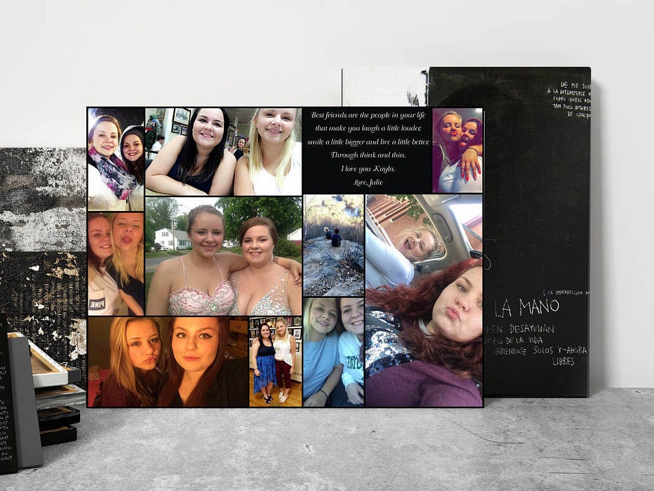 Personalized best friend gift wall art canvas Etsy