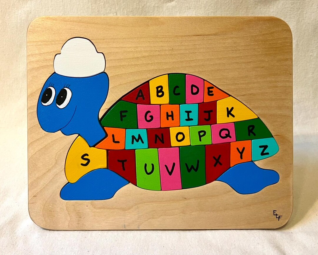 ABC Turtle Inlay Puzzle - Etsy