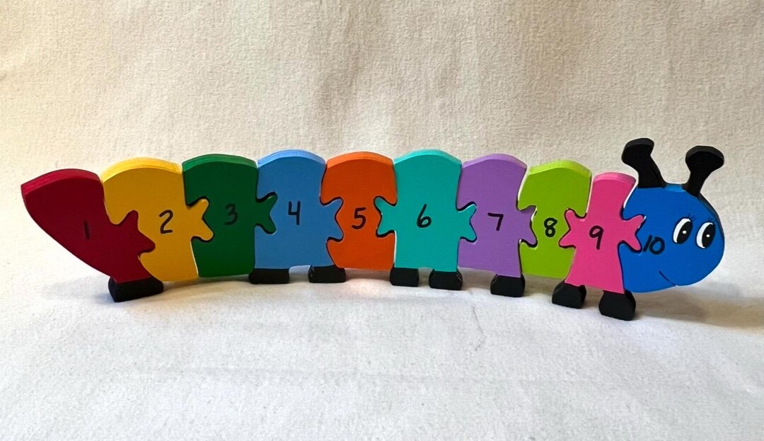 Number Caterpillar Puzzle - Etsy