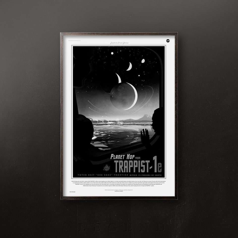 NASA Travel Poster Trappist 1E JPL Exoplanet Art Space - Etsy