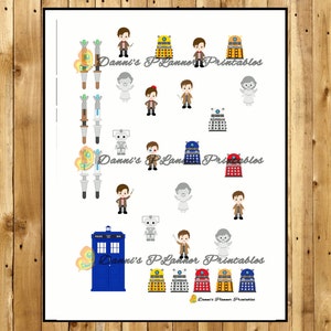 Cute Doctor Who Printable Planner Stickers - Etsy
