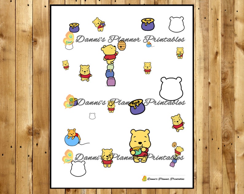 Winnie the Pooh Printable Sticker Planner Kit Etsy
