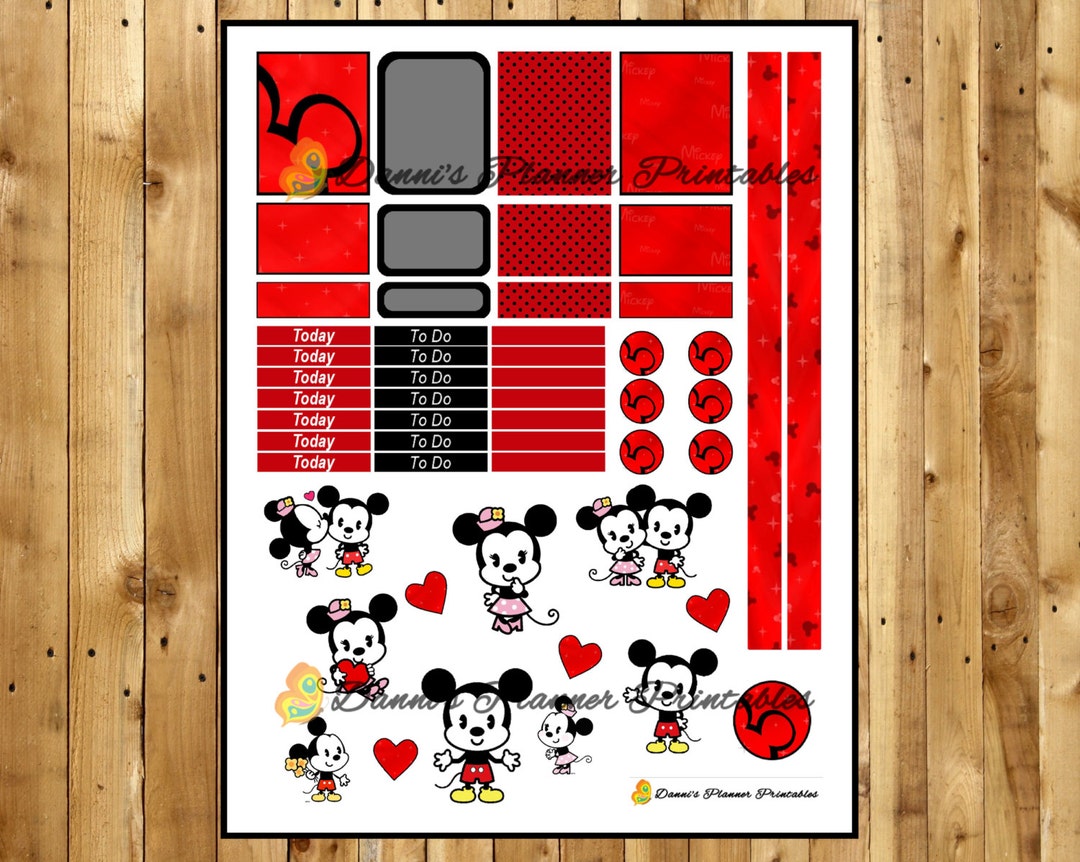 Cute Mickey and Minnie Printable Planner Kit - Etsy