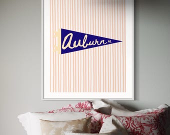 Dorm Room Decor, Auburn Print, Auburn Wall Art, Dorm Wall Art, Auburn Digital Print